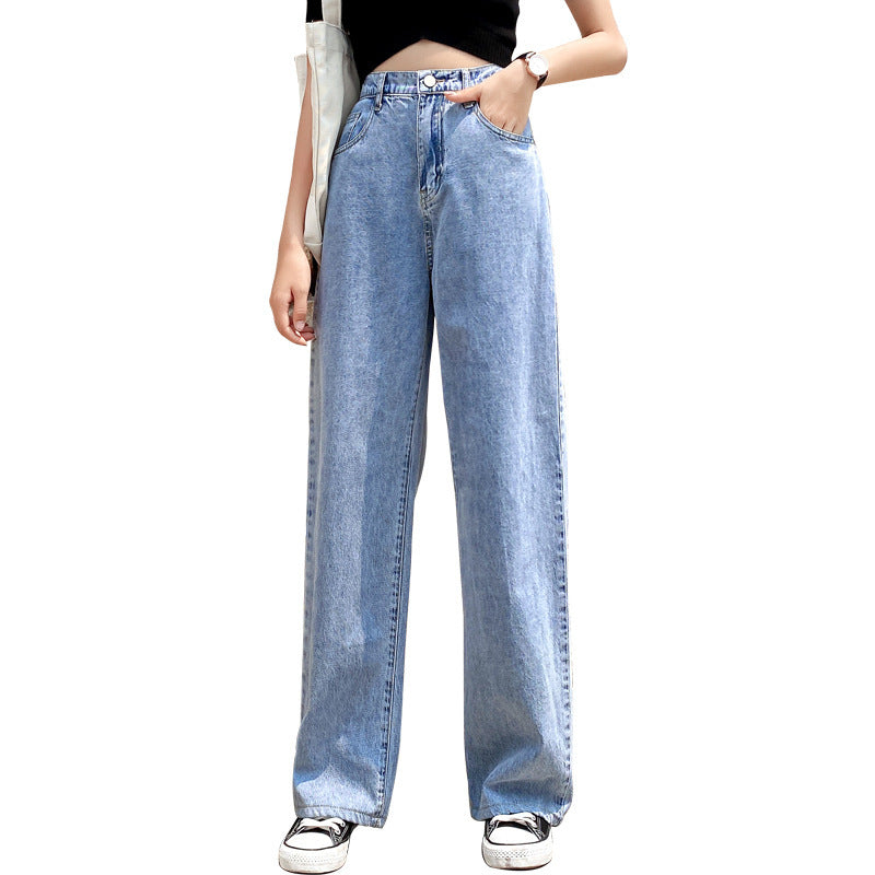 Women's high waist drape jeans