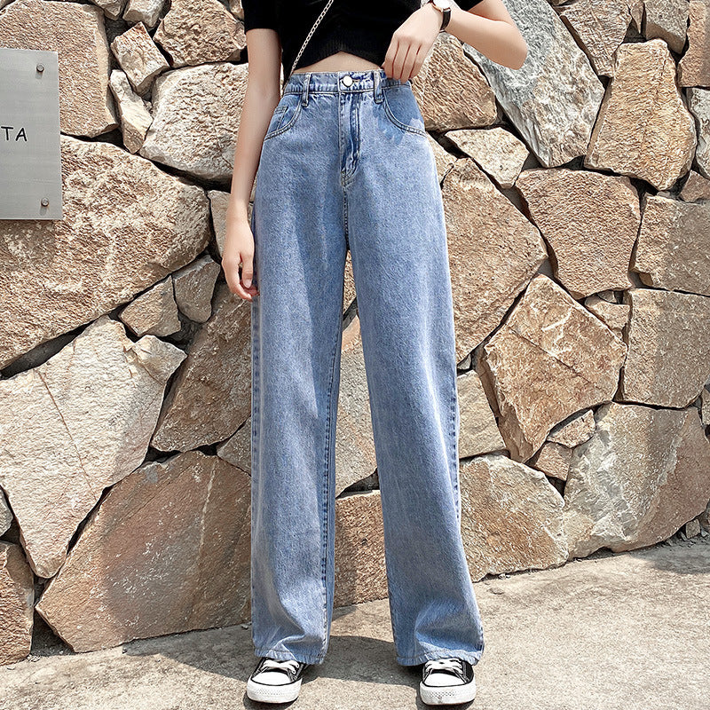 Women's high waist drape jeans