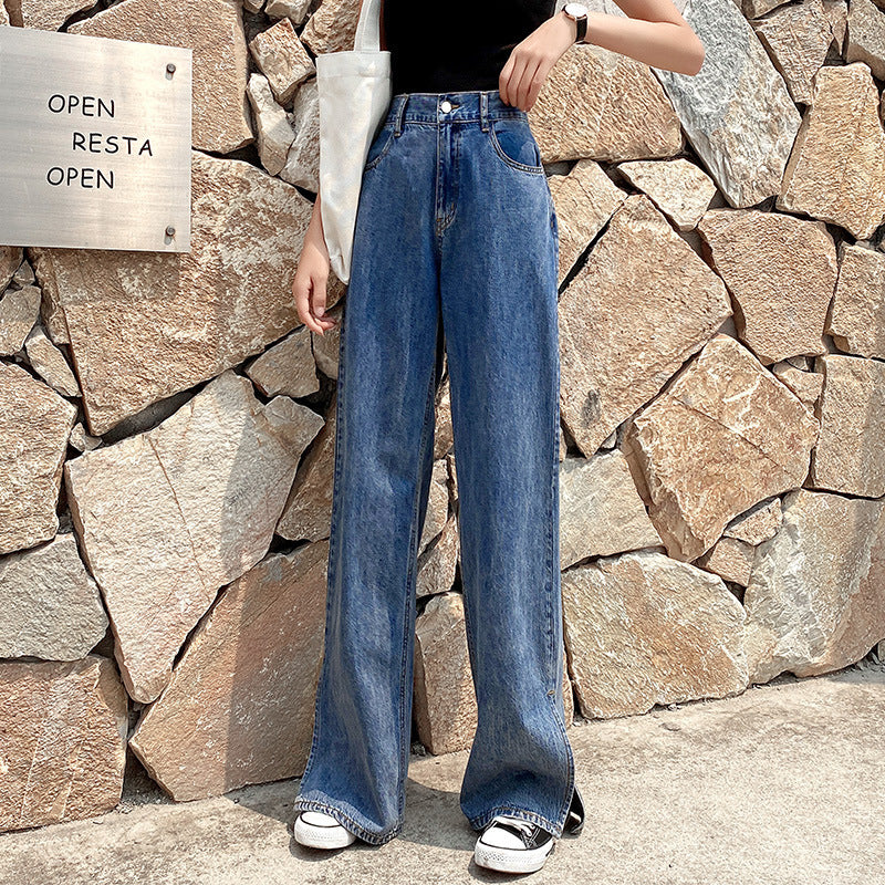 Women's high waist drape jeans