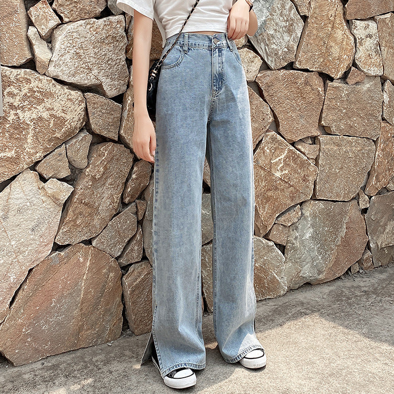 Women's high waist drape jeans