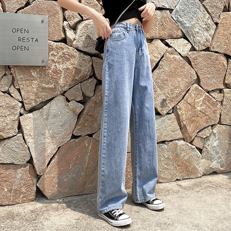 Women's high waist drape jeans