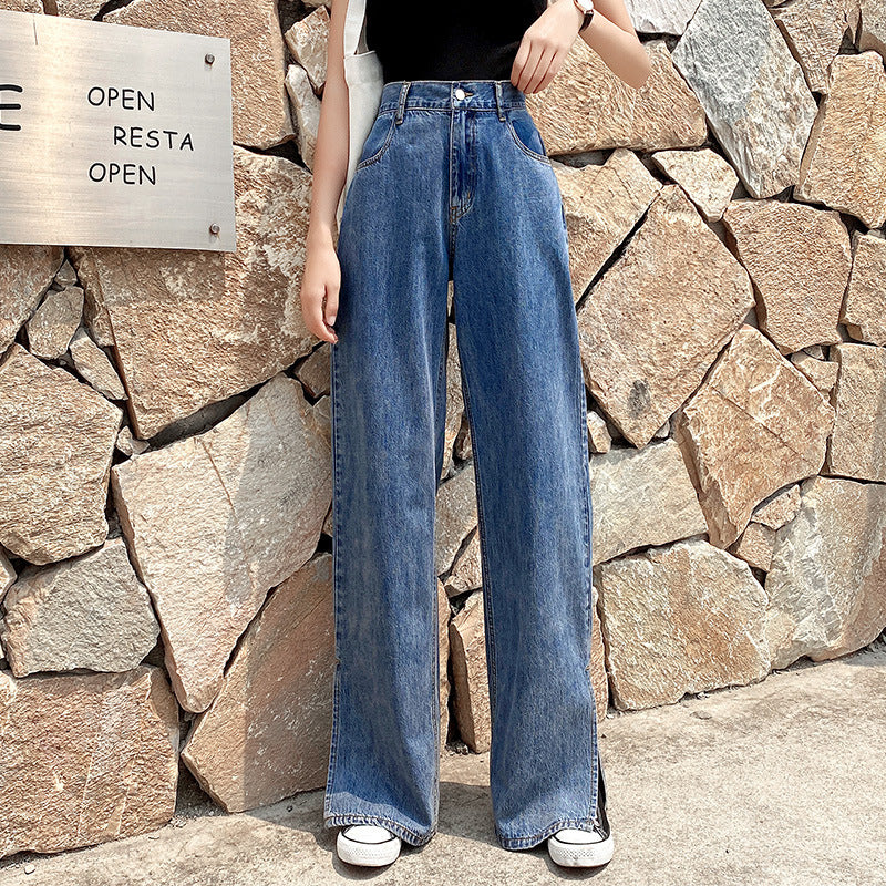 Women's high waist drape jeans